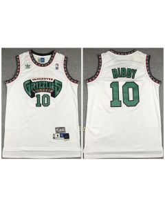 Men's Memphis Grizzlies #10 Mike Bibby White Throwback Stitched Jersey