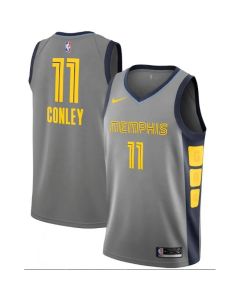 Men's Memphis Grizzlies #11 Mike Conley Grey City Edition Stitched Swingman Jersey