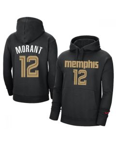 Men's Memphis Grizzlies #12 Ja Morant 2021 Black Pullover Hoodie