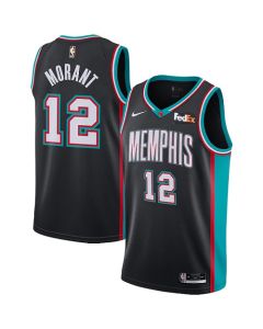 Men's Memphis Grizzlies #12 Ja Morant 2021 Black Swingman Stitched NBA Jersey