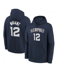 Men's Memphis Grizzlies #12 Ja Morant 2021 Navy Pullover Hoodie