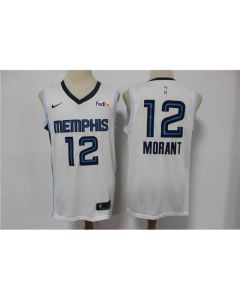 Men's Memphis Grizzlies #12 Ja Morant 2021 White Swingman Stitched NBA Jersey