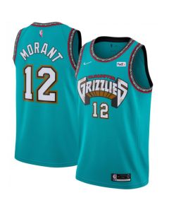 Men's Memphis Grizzlies #12 Ja Morant 75th Anniversary 2021 Teal Swingman Stitched Jersey