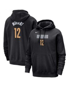 Men's Memphis Grizzlies #12 Ja Morant Black 2023/24 City Edition Name & Number Pullover Hoodie