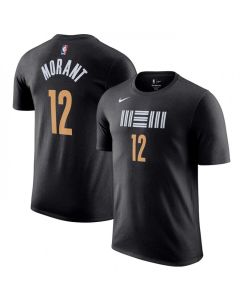 Men's Memphis Grizzlies #12 Ja Morant Black 2023/24 City Edition Name & Number T-Shirt