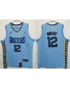 Men's Memphis Grizzlies #12 Ja Morant Blue Stitched Jersey (Style 4)