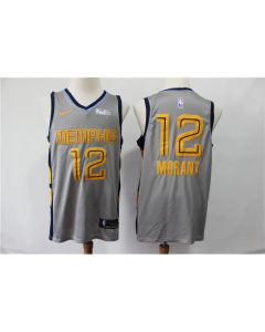 Men's Memphis Grizzlies #12 Ja Morant Grey Stitched NBA Jersey