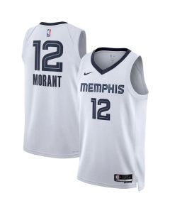 Men's Memphis Grizzlies #12 Ja Morant Nike White Swingman Association Edition Jersey (White)