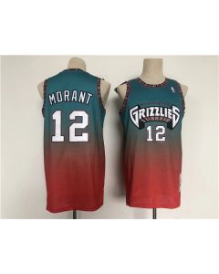 Men's Memphis Grizzlies #12 Ja Morant Teal/Red Throwback Stitched Jersey
