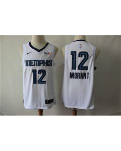 Men's Memphis Grizzlies #12 Ja Morant White Stitched NBA Jersey