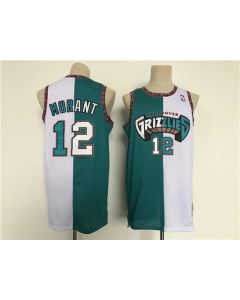 Men's Memphis Grizzlies #12 Ja Morant White/Teal Throwback Stitched Jersey