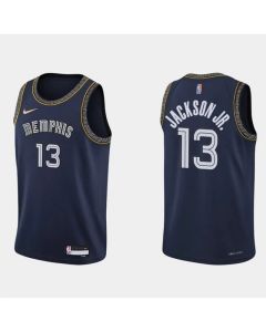 Men's Memphis Grizzlies #13 Jaren Jackson 2021/22 City Edition Navy 75th Anniversary Stitched Jersey