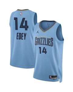 Men's Memphis Grizzlies #14 Zach Edey Blue 2024 Draft Statement Edition Stitched Jersey