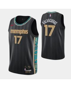 Men's Memphis Grizzlies #17 Jonas Valanciunas 2020-21 Black City Edition Stitched NBA Jersey