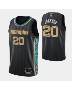 Men's Memphis Grizzlies #20 Josh Jackson 2020-21 Black City Edition Stitched NBA Jersey