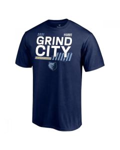 Men's Memphis Grizzlies 2021 Navy Playoff Bound Dunk T-Shirt