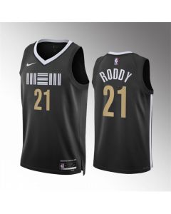 Men's Memphis Grizzlies #21 David Roddy Black 2023/24 City Edition Stitched Basketball Jersey