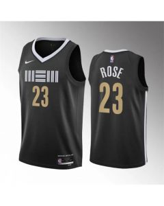 Men's Memphis Grizzlies #23 Derrick Rose Black 2023-24 City Edition Stitched Jersey