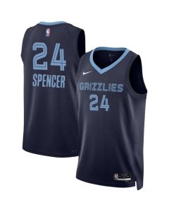 Men's Memphis Grizzlies #24 Cam Spencer Navy 2024 Draft Icon Edition Stitched Jersey
