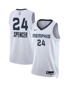 Men's Memphis Grizzlies #24 Cam Spencer White 2024 Draft Association Edition Stitched Jersey