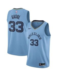 Men's Memphis Grizzlies #33 Marc Gasol Light Blue Statement Edition Stitched Jersey