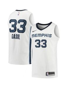 Men's Memphis Grizzlies #33 Marc Gasol White Association Edition Stitched Jersey