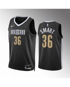 Men's Memphis Grizzlies #36 Marcus Smart Black 2023/24 City Edition Stitched Basketball Jersey