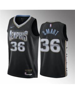 Men's Memphis Grizzlies #36 Marcus Smart Black 2023 City Edition Stitched Basketball Jersey