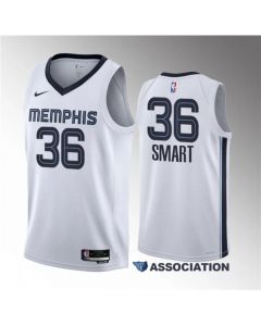 Men's Memphis Grizzlies #36 Marcus Smart White Association Edition Stitched Basketball Jersey