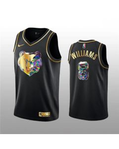 Men's Memphis Grizzlies #8 Ziaire Williams 2021/22 Black Golden Edition 75th Anniversary Diamond Logo Stitched Basketball Jersey