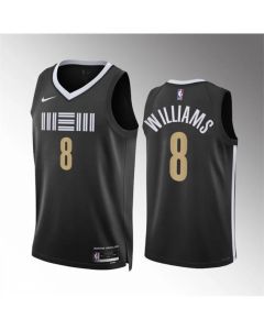 Men's Memphis Grizzlies #8 Ziaire Williams Black 2023-24 City Edition Stitched Jersey