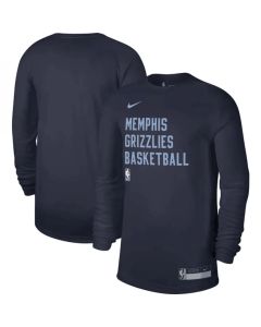 Men's Memphis Grizzlies Navy 2023/24 Legend On-Court Practice Long Sleeve T-Shirt