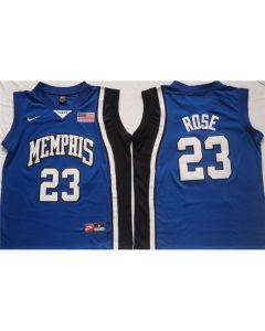 Men's Memphis Tigers #23 Derrick Rose Blue Stitched Jersey