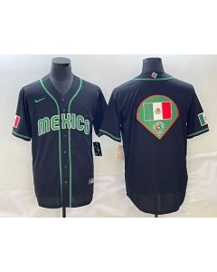 Men's Mexico Baseball 2023 Black World Baseball Big Logo Classic Stitched Jersey (2023)