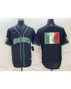 Men's Mexico Baseball 2023 Black World Baseball Big Logo Classic Stitched Jersey (Black)