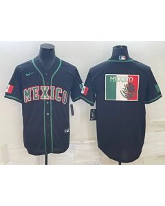 Men's Mexico Baseball 2023 Black World Baseball Big Logo Classic Stitched Jersey (Style 3)
