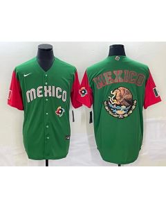 Men's Mexico Baseball 2023 Green Team Big Logo World Baseball Classic Stitched Jersey (Green)