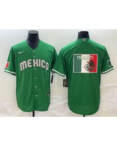 Men's Mexico Baseball 2023 Green World Baseball Big Logo Classic Stitched Jersey (2023)