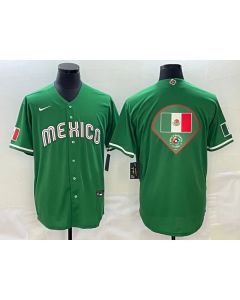 Men's Mexico Baseball 2023 Green World Baseball Big Logo Classic Stitched Jersey (Green)