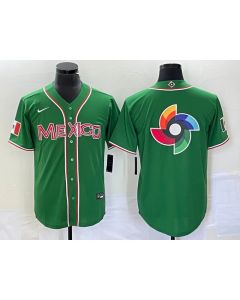 Men's Mexico Baseball 2023 Green World Baseball Classic Team Big Logo Stitched Jersey (2023)