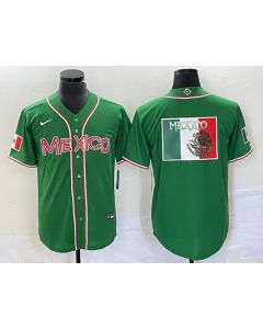 Men's Mexico Baseball 2023 Green World Baseball Classic Team Big Logo Stitched Jersey (Green)
