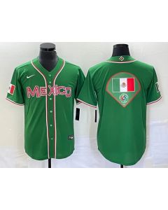 Men's Mexico Baseball 2023 Green World Baseball Classic Team Big Logo Stitched Jersey (Style 2)