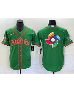 Men's Mexico Baseball 2023 Green World Baseball Classic Team Big Logo Stitched Jersey (Style 4)