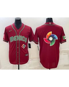Men's Mexico Baseball 2023 Red World Baseball Big Logo Classic Stitched Jersey (2023)