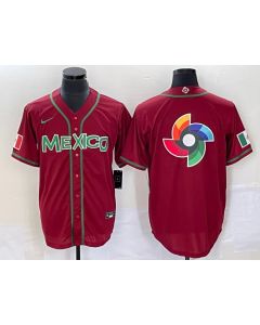 Men's Mexico Baseball 2023 Red World Baseball Classic Team Big Logo Stitched Jersey (2023)