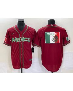 Men's Mexico Baseball 2023 Red World Baseball Classic Team Big Logo Stitched Jersey (Red)