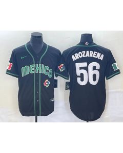 Men's Mexico Baseball #56 Randy Arozarena 2023 Black World Baseball Classic Stitched Jersey (2023)
