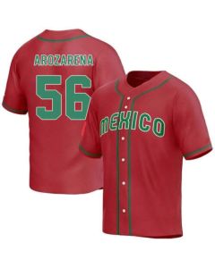 Men's Mexico Baseball #56 Randy Arozarena 2023 Red World Baseball Classic Stitched Jersey (Style 2)