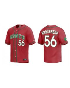 Men's Mexico Baseball #56 Randy Arozarena 2023 Red World Baseball Classic Stitched Jersey (Style 3)