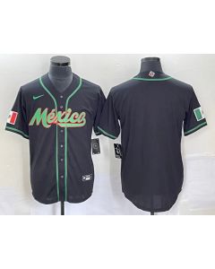 Men's Mexico Baseball Blank 2023 Black World Baseball Classic Stitched Jersey (2023)